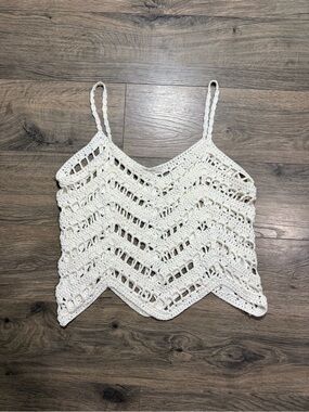 White Crochet Tank Top